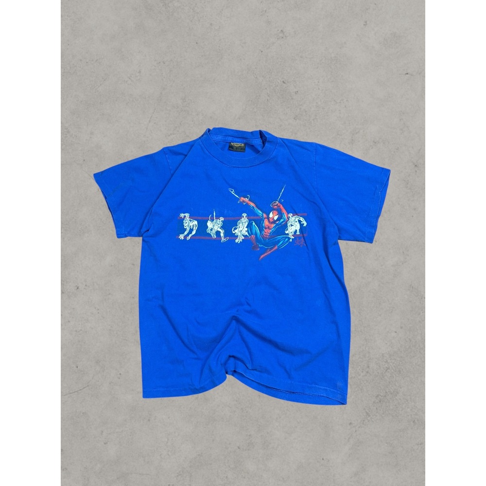 Vintage Changes Spider-Man T Shirt Blue Marvel Comics Action Graphic Mens XS